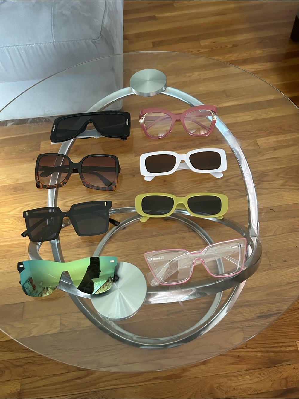 Assorted Women's Fashion Sunglasses - Pink, White, Black, Green, Tortoise, Clear